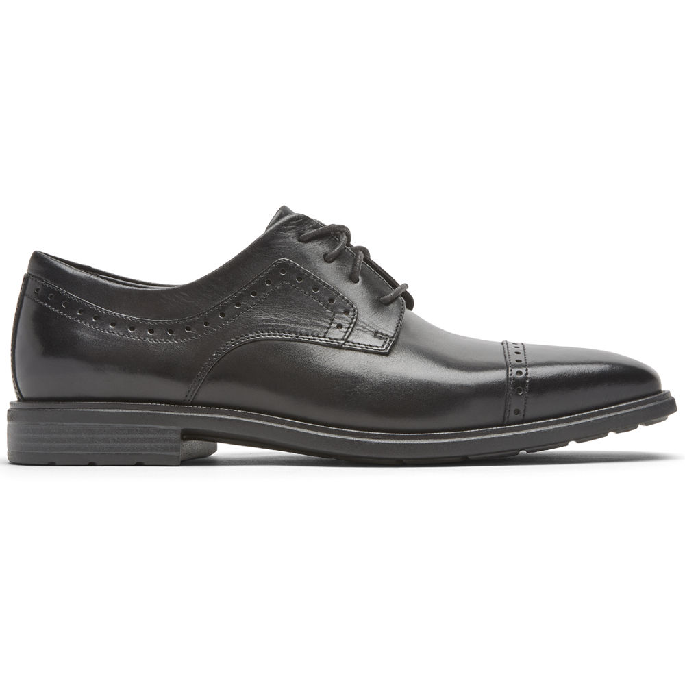 Zapatos De Vestir Rockport Hombre Mexico - Dres Sports Business 2 Cap Toe Negros - FHEDA7286